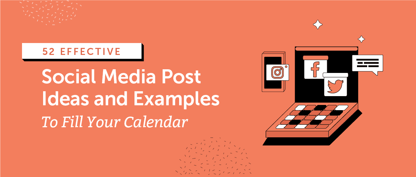 Social media post ideas and examples header.