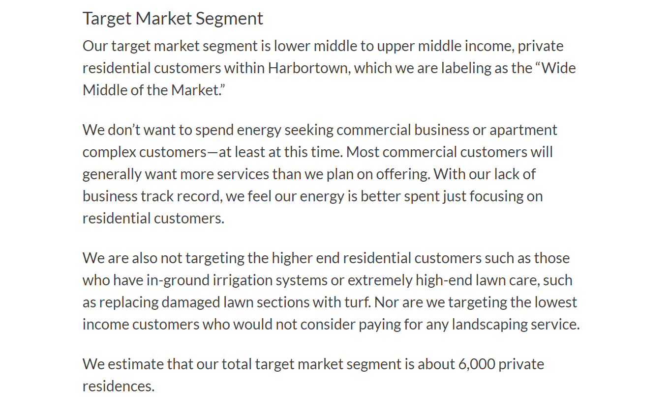BusinessTown target market segment