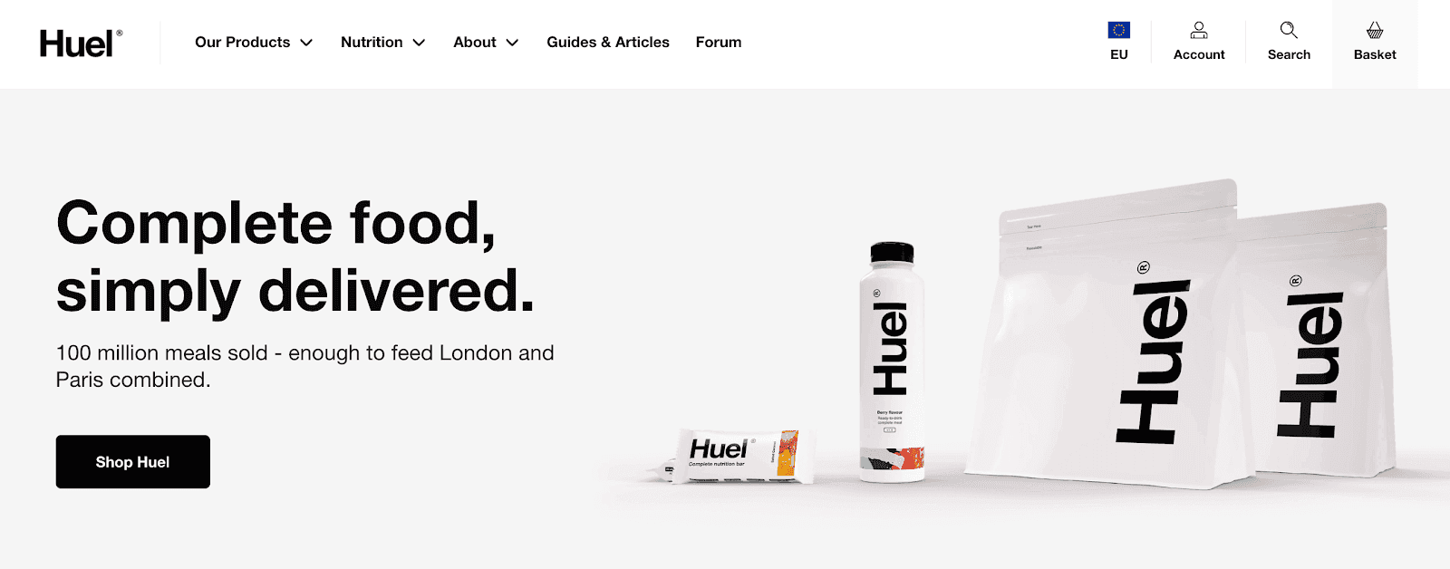 Huel homepage