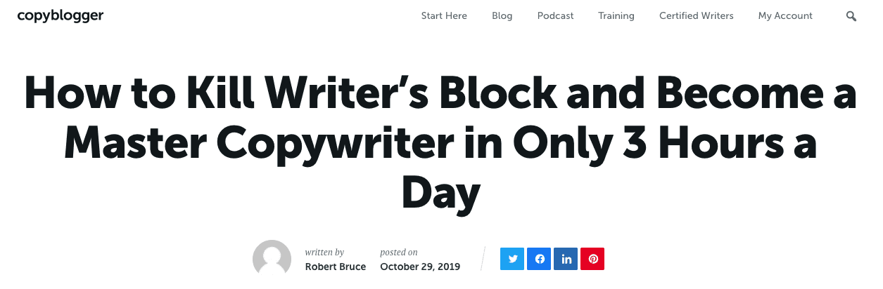 Headline example from copyblogger