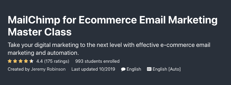 Udemy's course on ecommerce email marketing (master class).