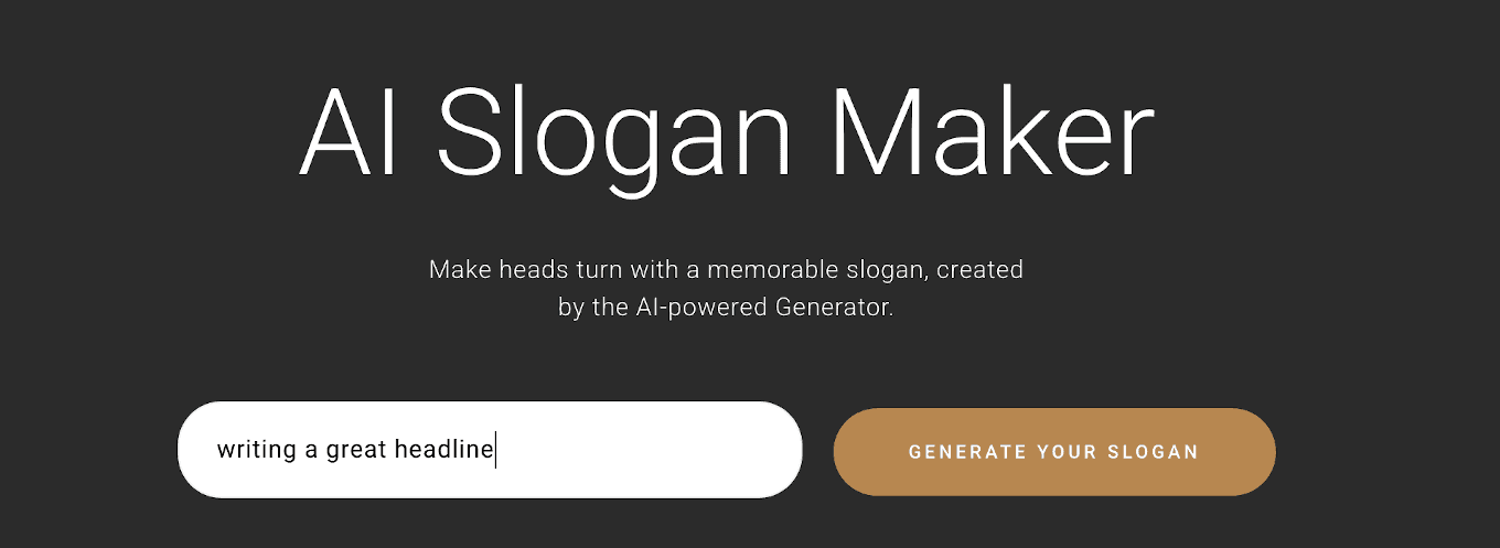 Screenshot of the AI Slogan Generator