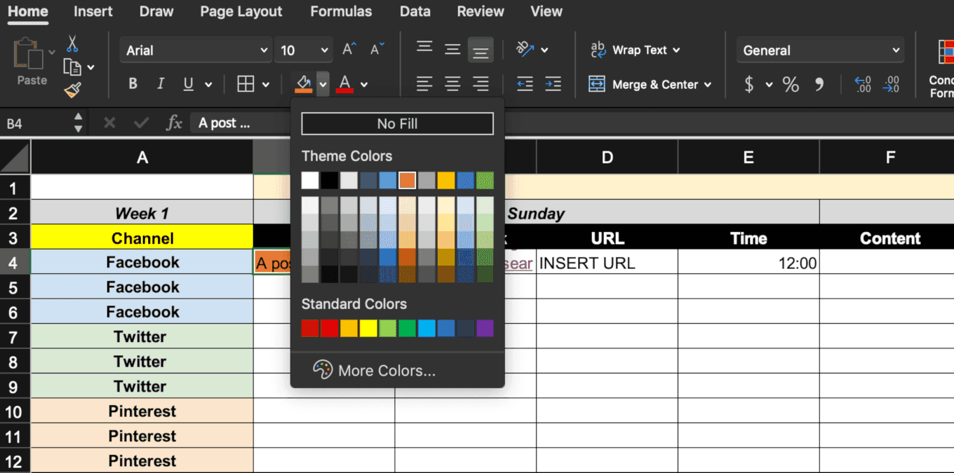 Adding color coding to the calendar