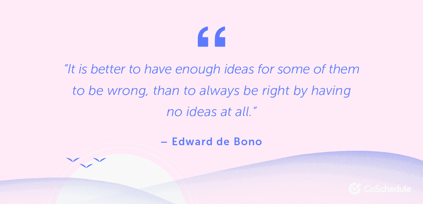 Quote from Edward de Bono about ideas