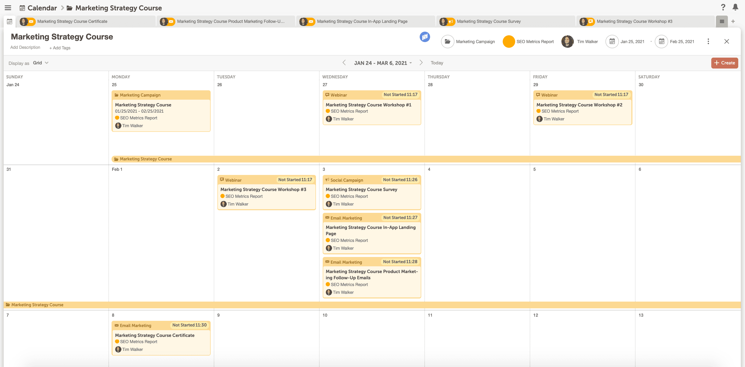 Example of a marketing campaign in CoSchedule's Marketing Suite