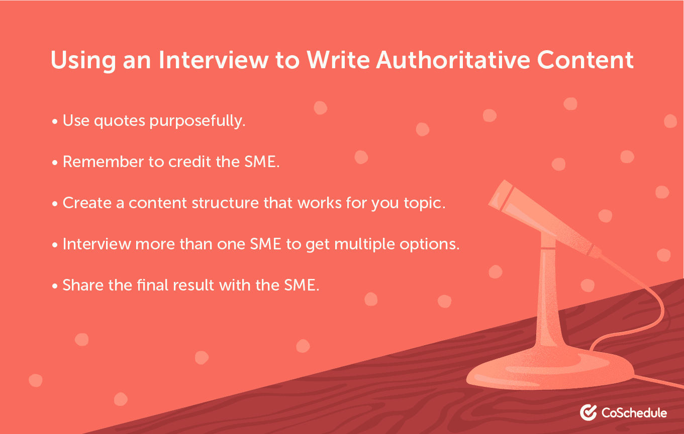 Conducting an interview to write authoritative content
