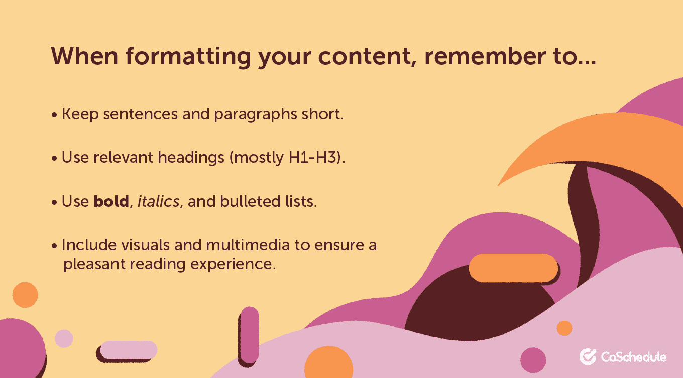 Formatting your content