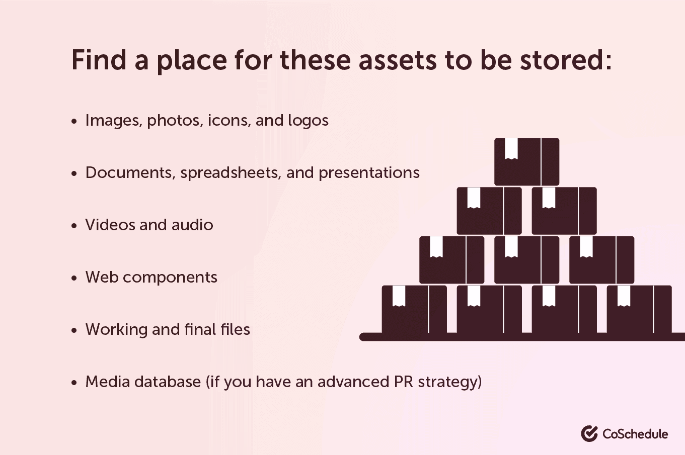 Find a place to store your assets