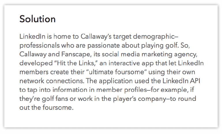 Callaway Golf solution example