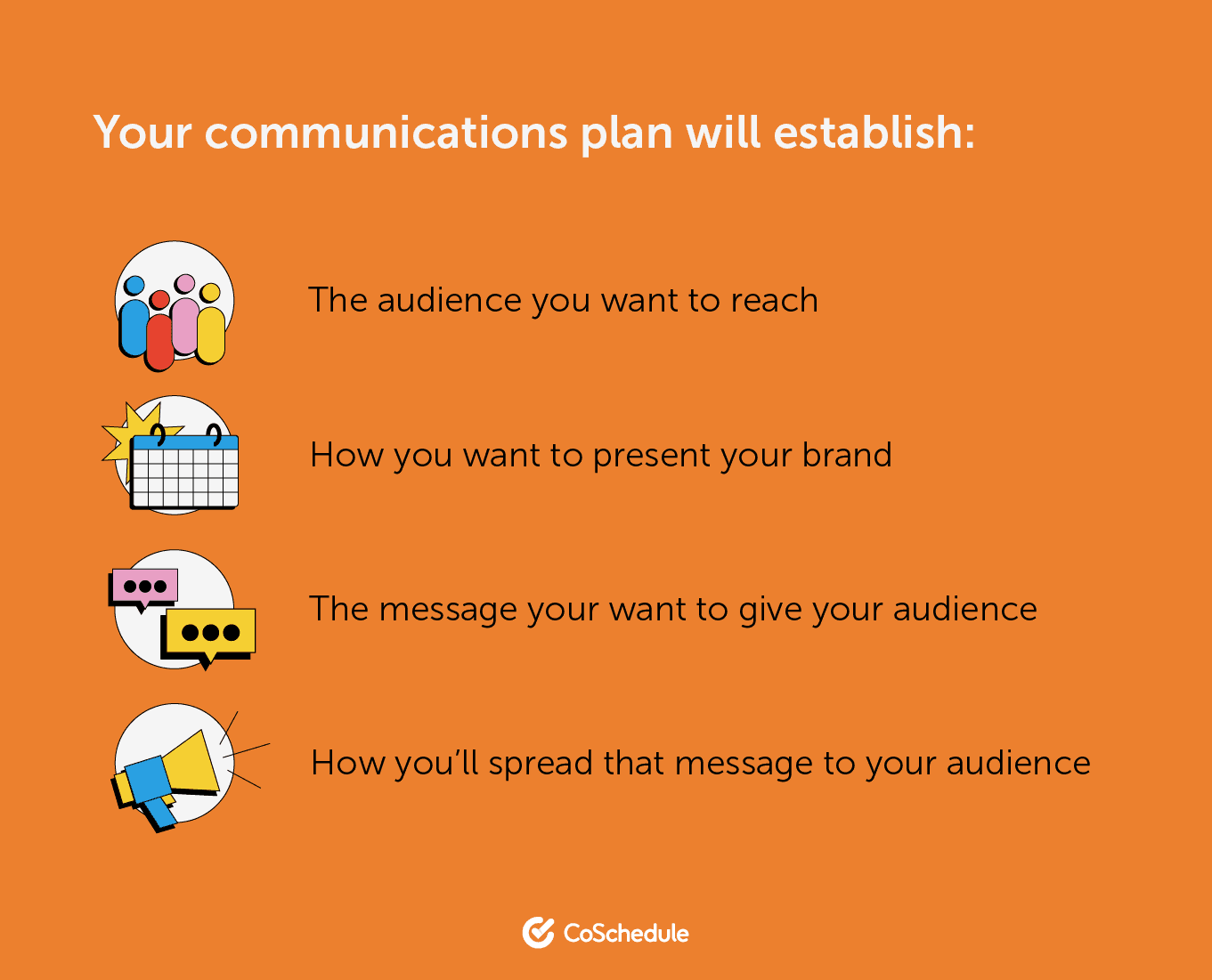 Your communications plan will establish