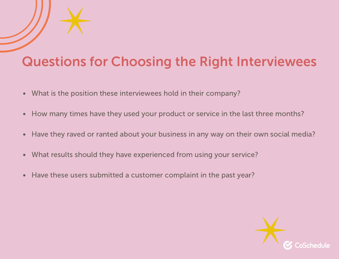 Questions for choosing the best interviewees