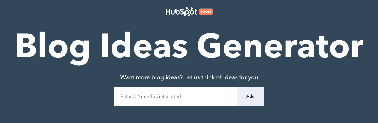 Blog idea generator from HubSpot