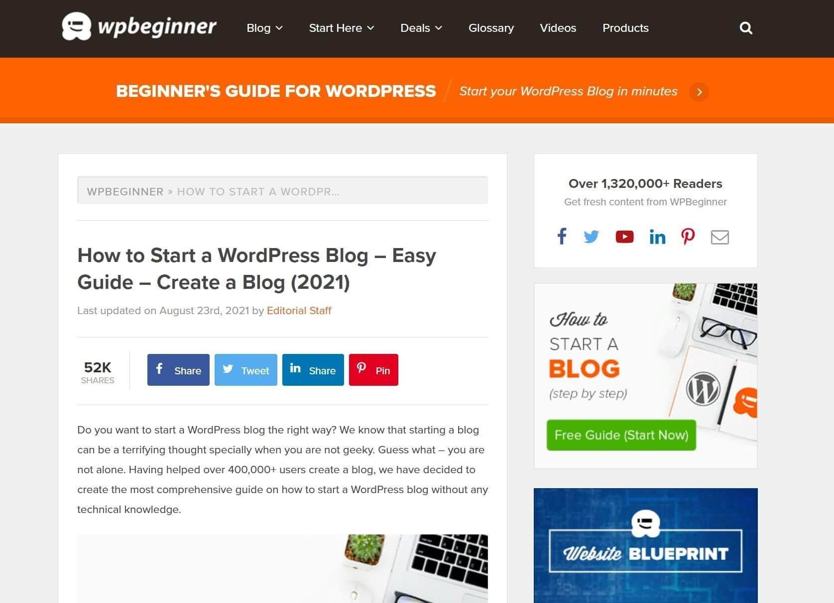 How to start a wordpress blog post