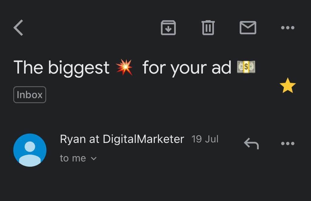 Emojis in a subject line