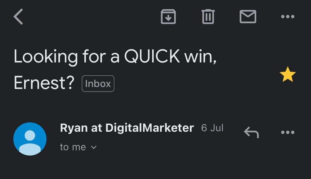 Question subject line