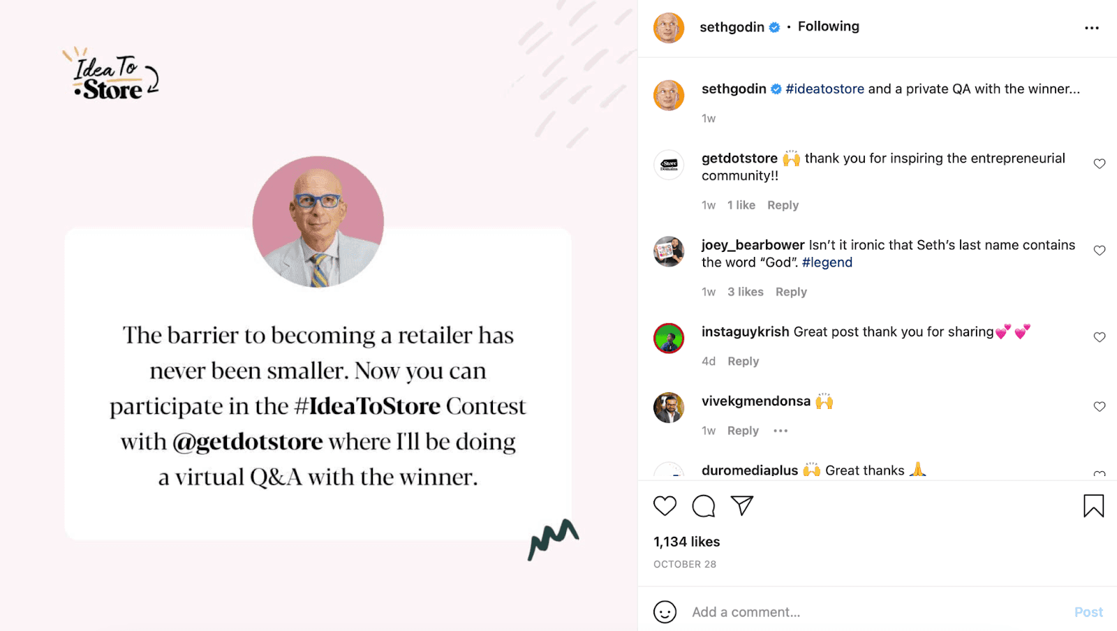 Seth Godin Instagram post 