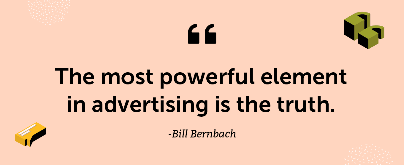 graphic of quote by bill bernbach