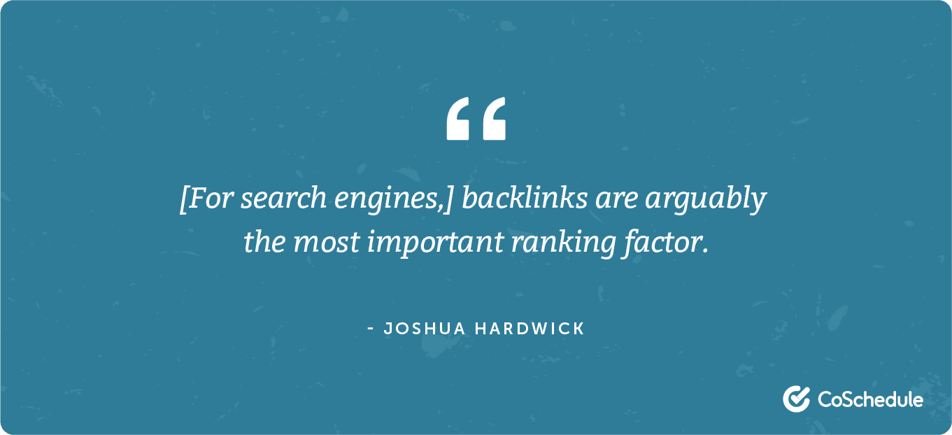 Backlinks are vital for search engines