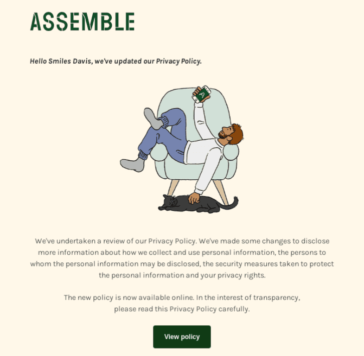 Assemble uses a privacy update to connect with users