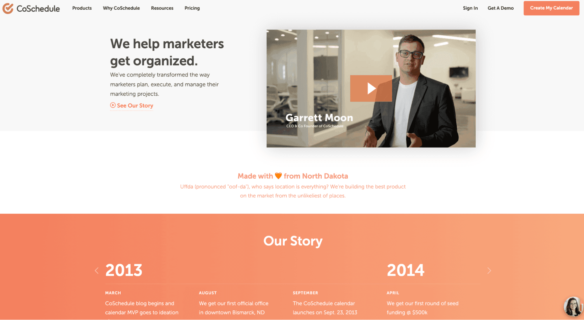 CoSchedule "About us" Website Page