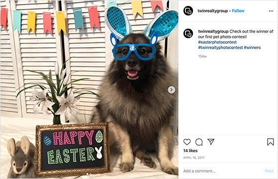 Instagram post of a Easter photo contest winner.