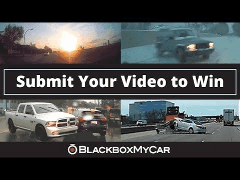 Contest promotion video "submit your video to win" with trucks in the background
