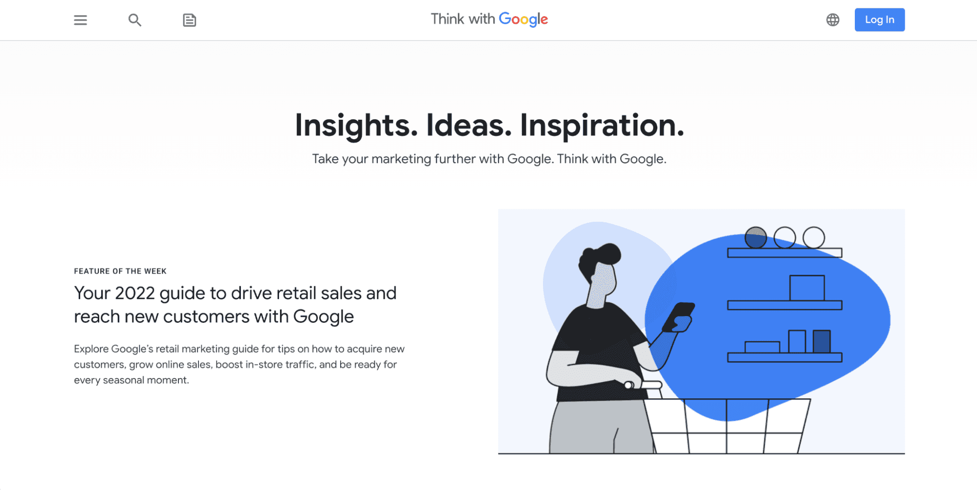 Think With Google blog homepage
