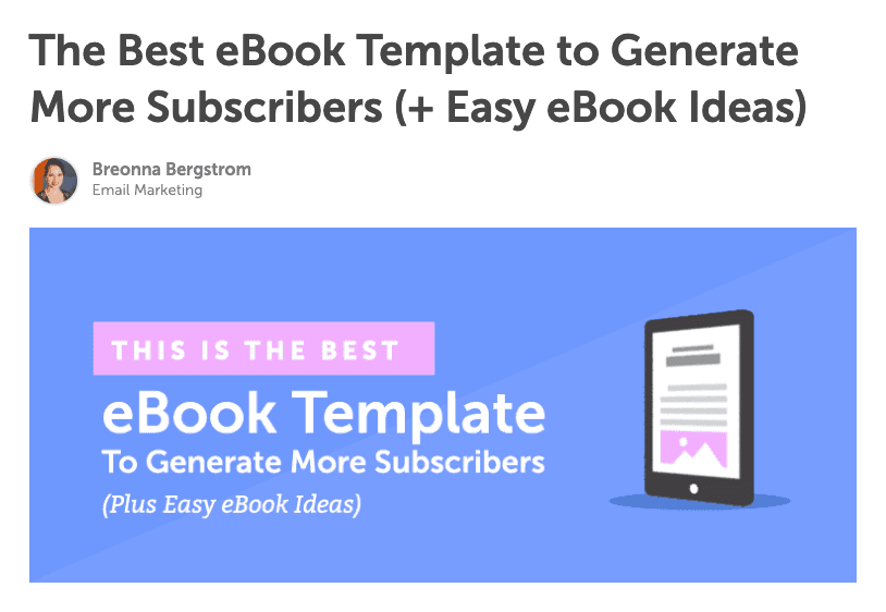 screenshot from coschedule blog - the best eBook template to generate more subscribers
