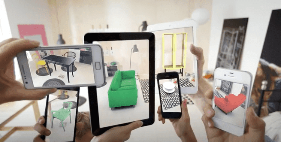 An example of how Ikea uses AR to show customers what furniture would look like in their homes.