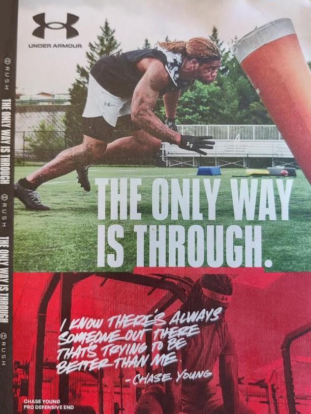 A brochure mailed to customers by Under Armor advertising new product line.