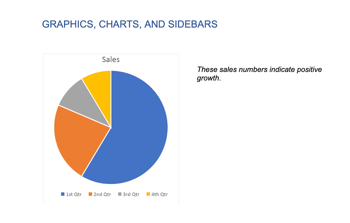 The graphics, charts, and sidebars section of the White Paper Template.