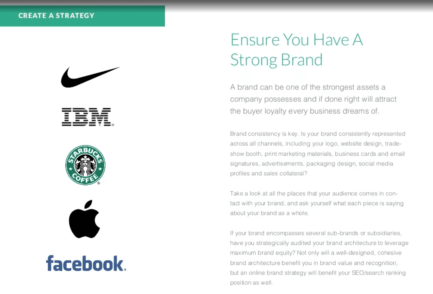 Example of creating a brand strategy
