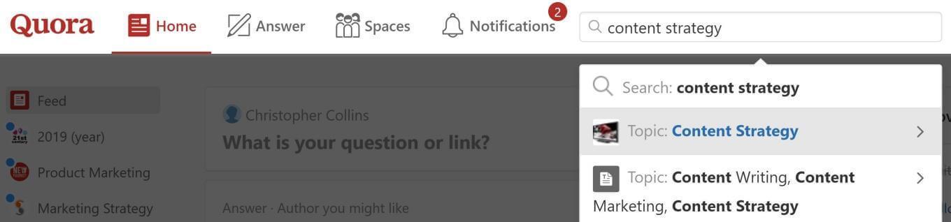 Search your topic in Quora