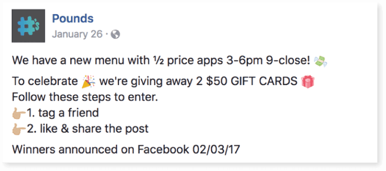 Pounds posting a contest.