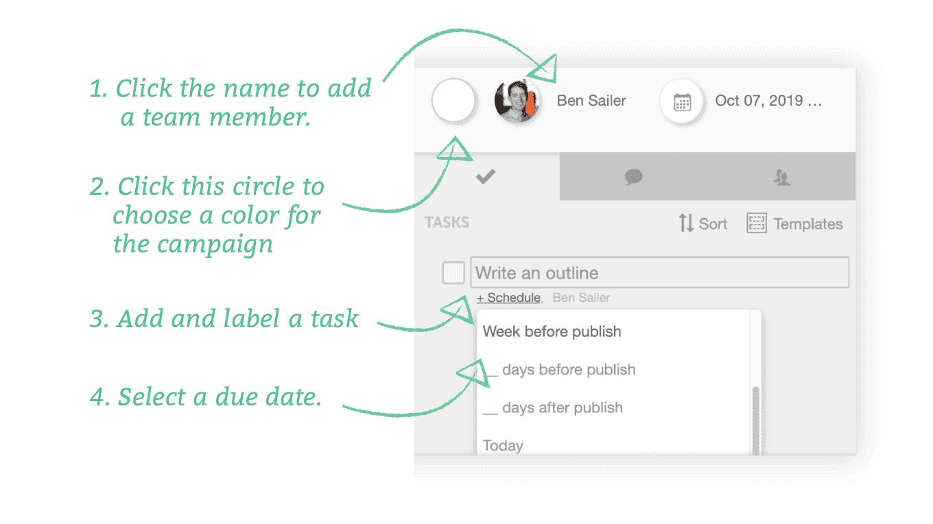 Creating a task in CoSchedule