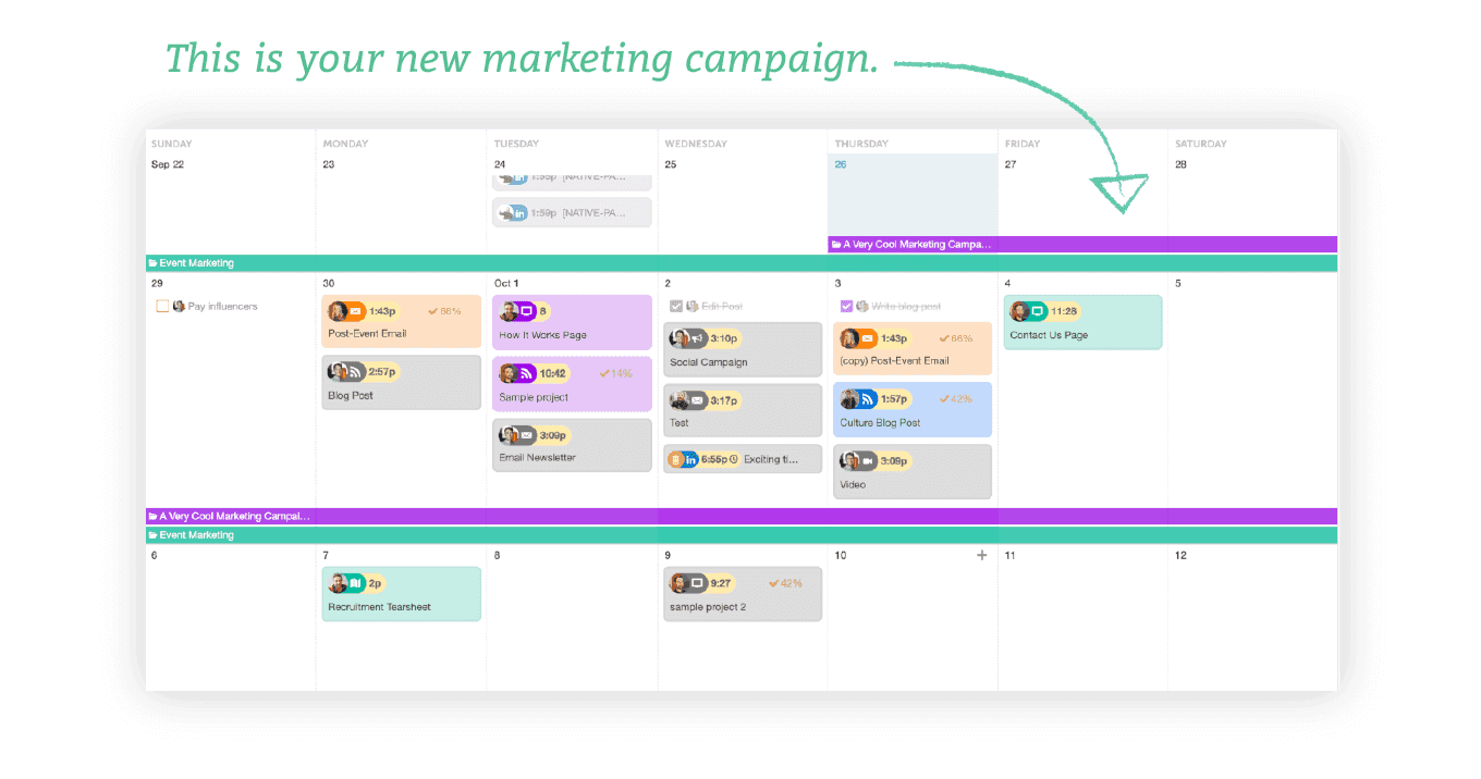 Marketing Campaigns in CoSchedule