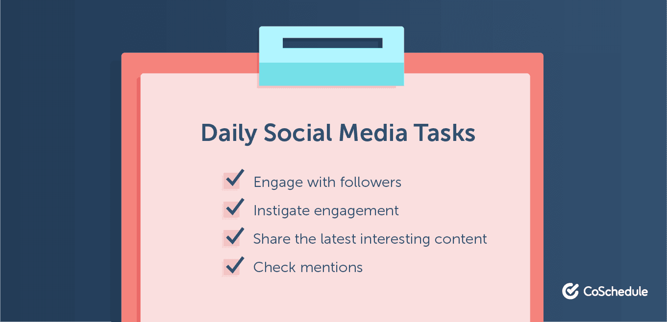 Daily social media tasks