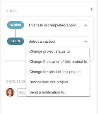 CoSchedule When-Then Task Rules