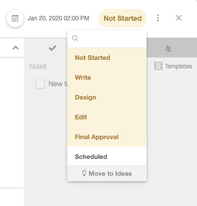 CoSchedule Custom Project Statuses