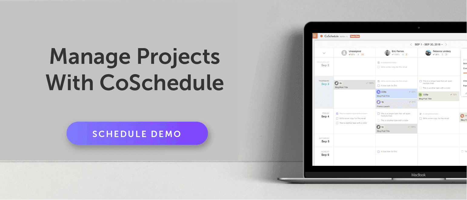 Demo CoSchedule Marketing Project Management Software