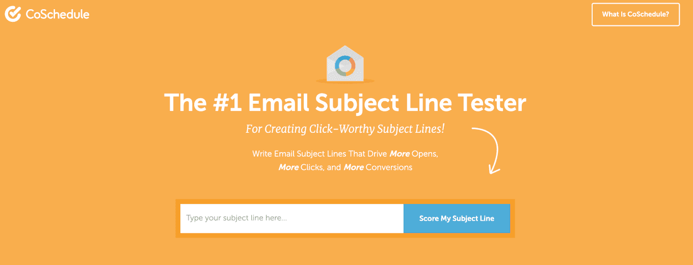 Screenshot of CoSchedule's email subject line tester