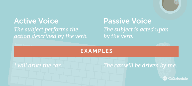 Active voice and passive voice comparison with an example