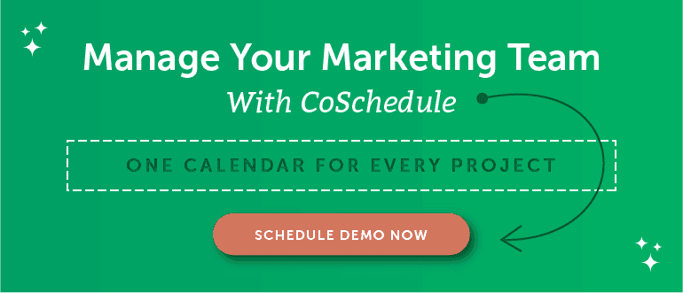 A call to action to schedule a demo for CoSchedule's Calendar product.