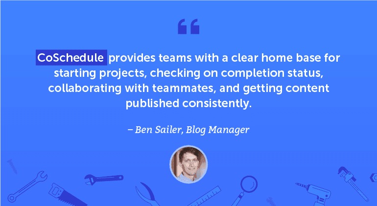 CoSchedule provides teams with a clear home base for starting projects, checking on completion status, collaborating with teammates ...