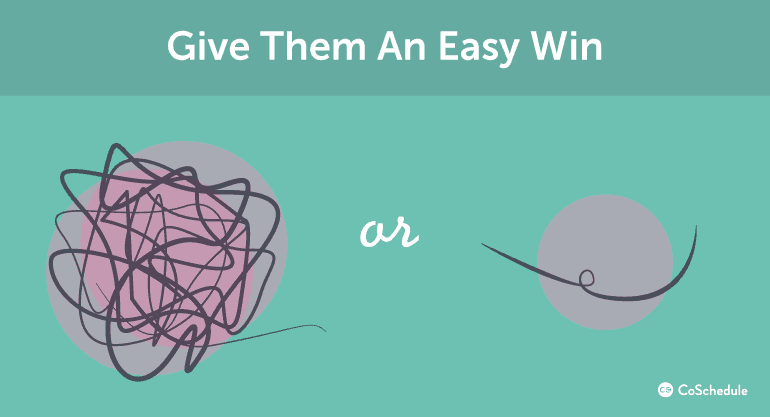 give your audience an easy win when creating content
