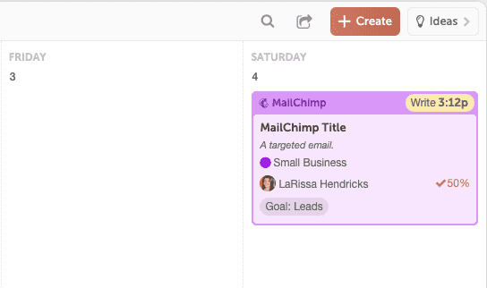 Project in the CoSchedule Marketing Calendar