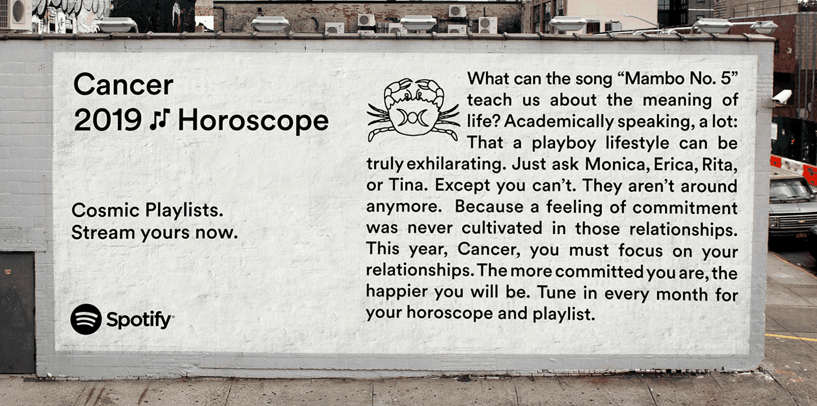 Example of horoscope playlists on Spotify