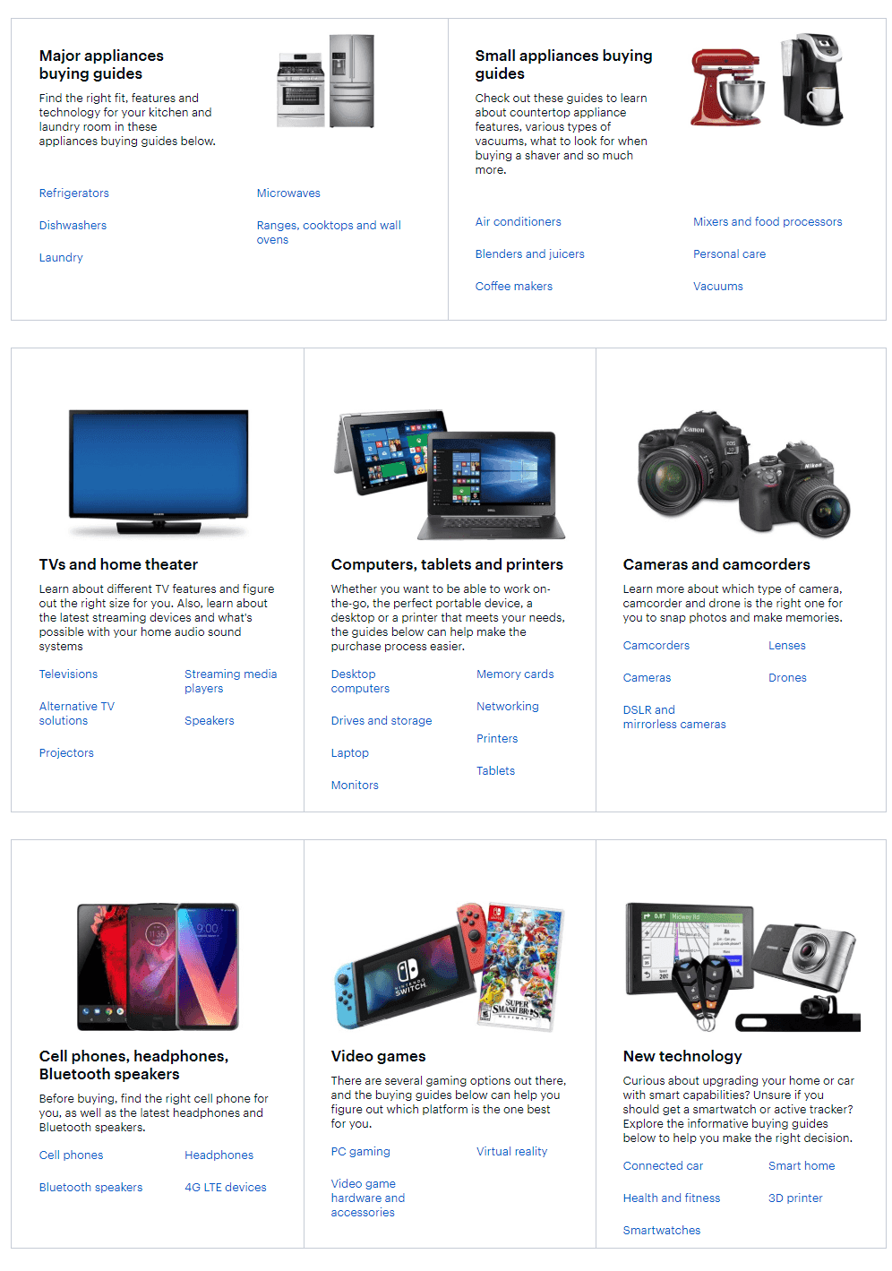 Example of an ecommerce page