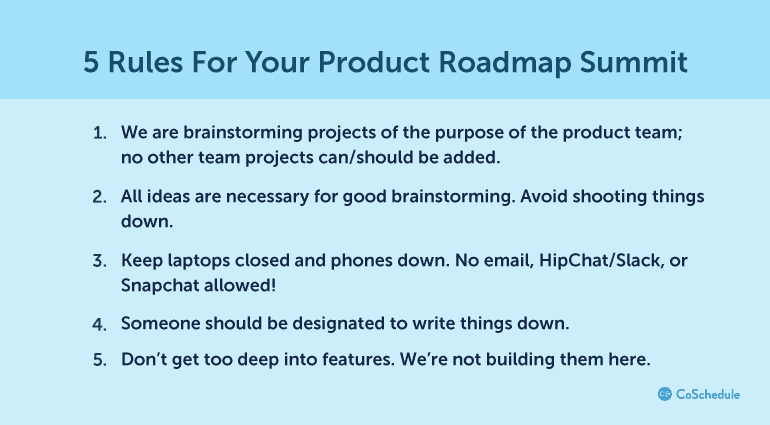 5 Rules For Your Product Roadmap Summit