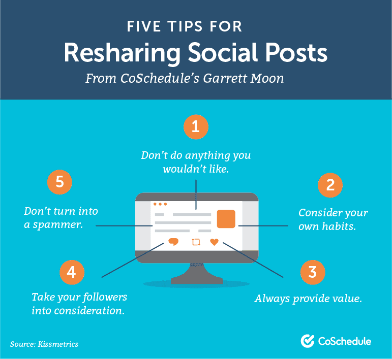 Five Tips For Resharing Social Posts From CoSchedule's Garrett Moon